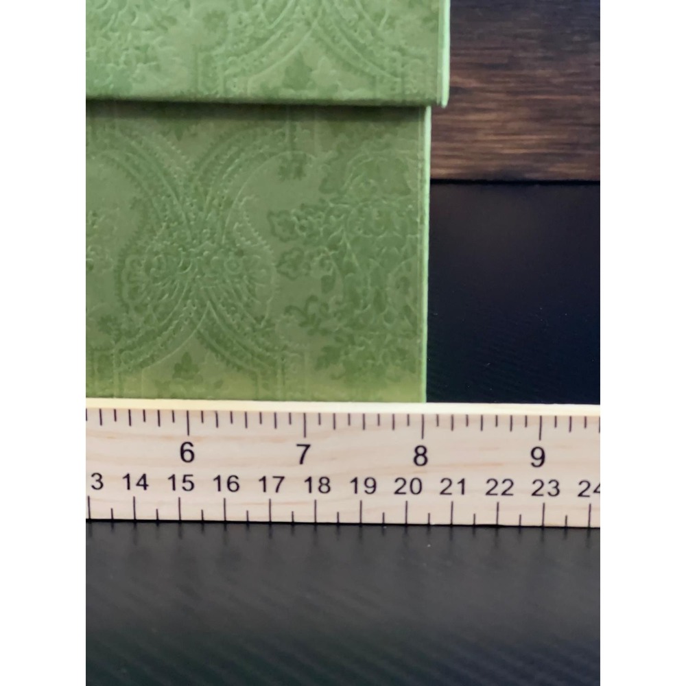 Gucci Green Paisley Embossed Empty Shoe Accessory Storage Box 14.5x8.25x5.25 - Picture 7 of 12